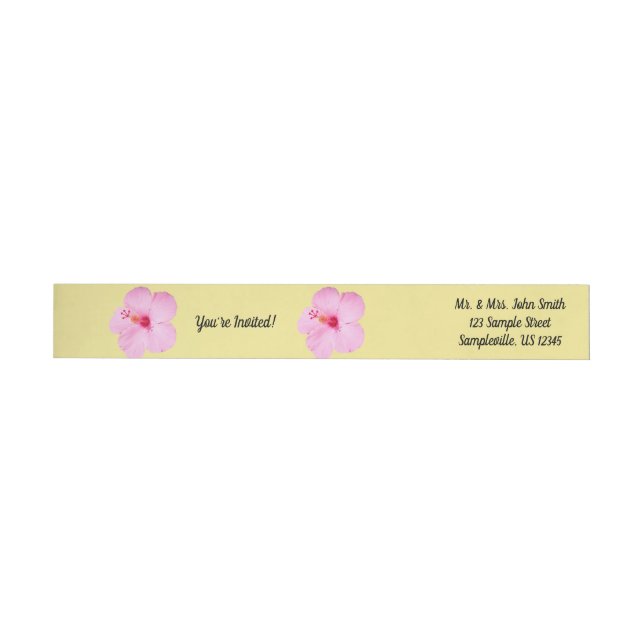 Bande Pour Adresse De Retour Hibiscus rose Fleur tropicale (Individuel)