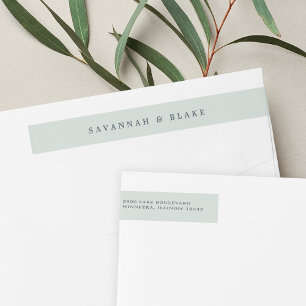 Bande Pour Adresse De Retour Icy Blue-Green Mariage Adresse de retour