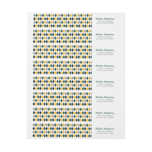Bande Pour Adresse De Retour Jacquard vert foncé et jaune