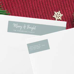 Bande Pour Adresse De Retour Joyeux et lumineux Calligraphie de script Décont