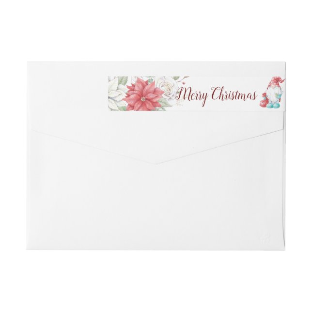 Bande Pour Adresse De Retour Joyeux Noël Gnome Fête Élégant Foliing (Dos)