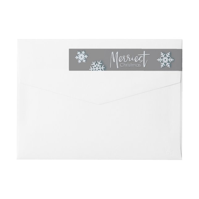 Bande Pour Adresse De Retour Joyeux Noël moderne Style de vacances (Dos)