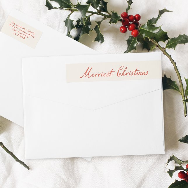 Bande Pour Adresse De Retour Joyeux Noël Rouge Holiday Adresse de retour (Créateur téléchargé)