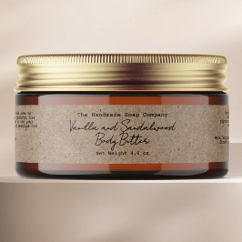 Bande Pour Adresse De Retour Kraft Paper Minimalist Body Butter Jar Label
