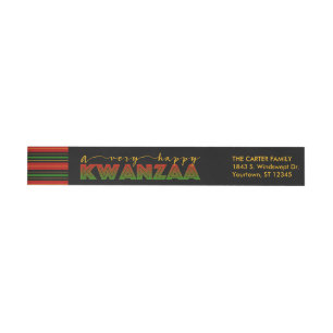 Bande Pour Adresse De Retour Kwanzaa   Joyeux vacances à Kwanzaa
