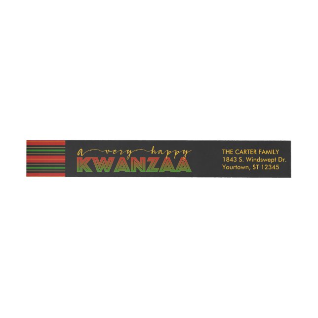 Bande Pour Adresse De Retour Kwanzaa | Joyeux vacances à Kwanzaa (Individuel)