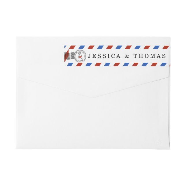 Bande Pour Adresse De Retour La collection moderne de Mariages Airmail (Dos)