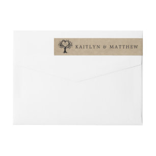Bande Pour Adresse De Retour La collection Rustic Heart Tree Mariage