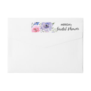Bande Pour Adresse De Retour L'aquarelle fleurit le manuscrit de Fête de la