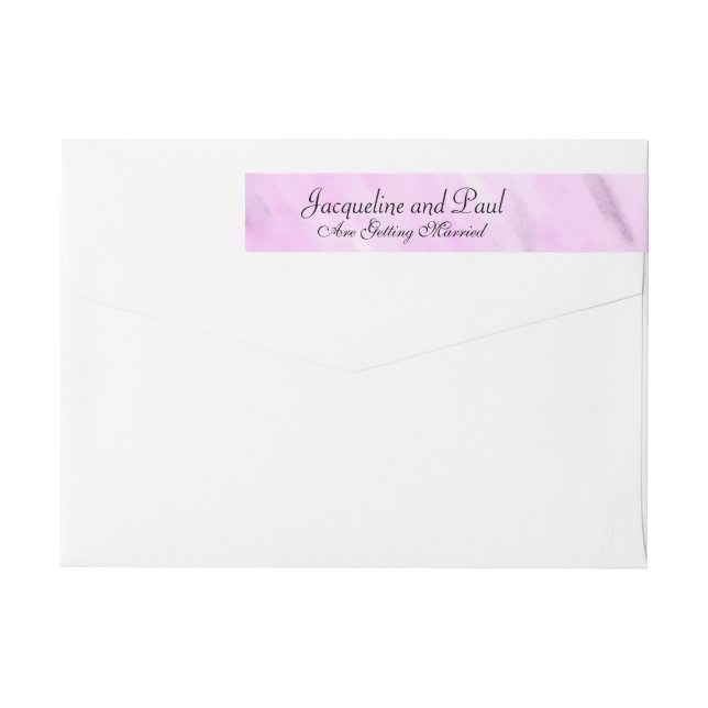 Bande Pour Adresse De Retour Laver à l'aquarelle violet mariage (Dos)