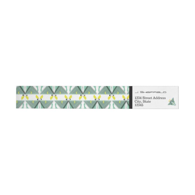 Bande Pour Adresse De Retour Luna Moth géométrique (Individuel)
