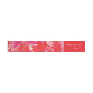 Bande Pour Adresse De Retour Marbre rouge merry