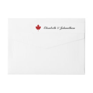 Bande Pour Adresse De Retour Mariage au Drapeau Canadien