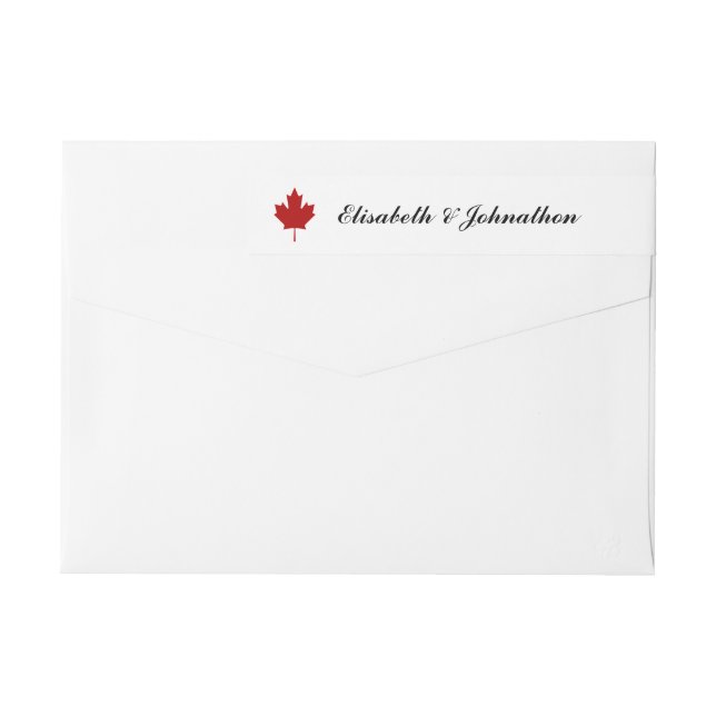 Bande Pour Adresse De Retour Mariage au Drapeau Canadien (Dos)