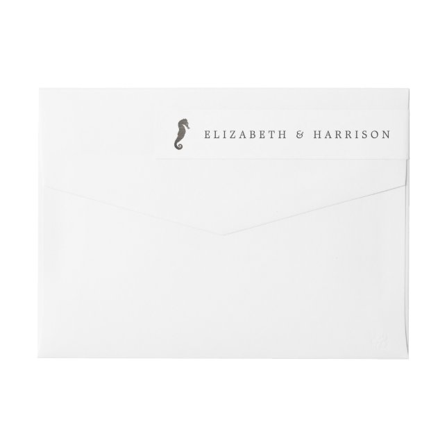 Bande Pour Adresse De Retour Mariage Clay Seahorse Beach (Dos)