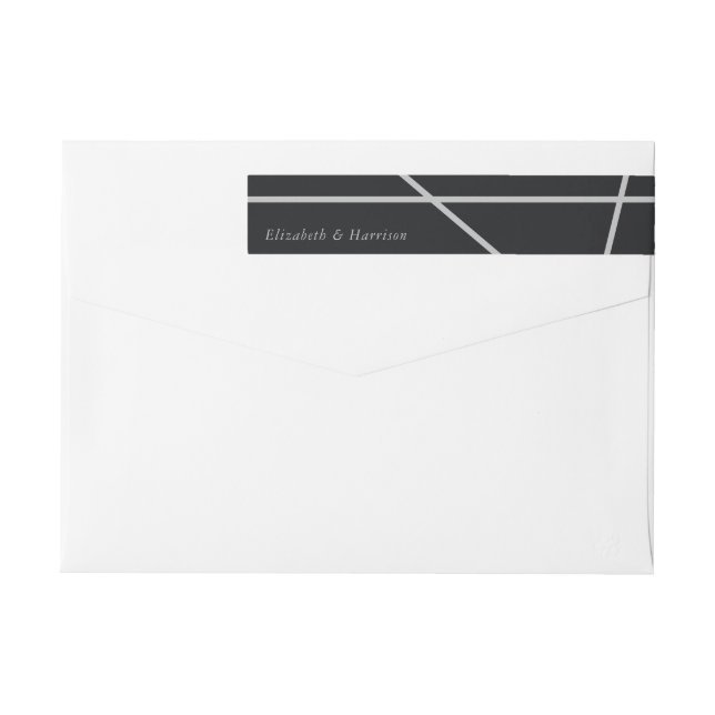 Bande Pour Adresse De Retour Mariage de style géométrique simple (Dos)
