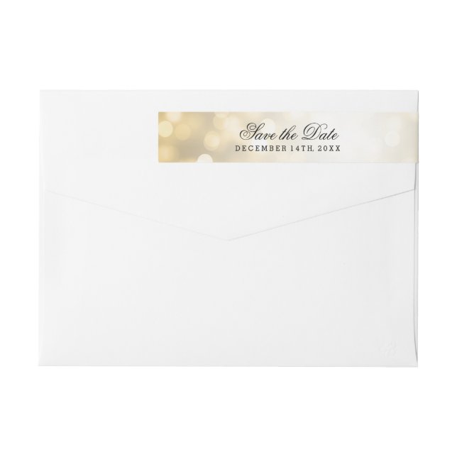 Bande Pour Adresse De Retour Mariage Enregistrer La Date Gold Parties scintilla (Dos)