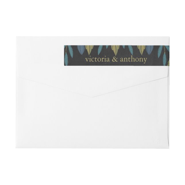 Bande Pour Adresse De Retour Mariage feuille de tableau noir (Dos)
