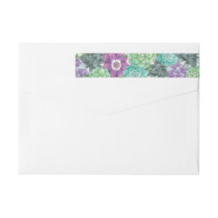 Bande Pour Adresse De Retour Mariage floral Succulent Lavande