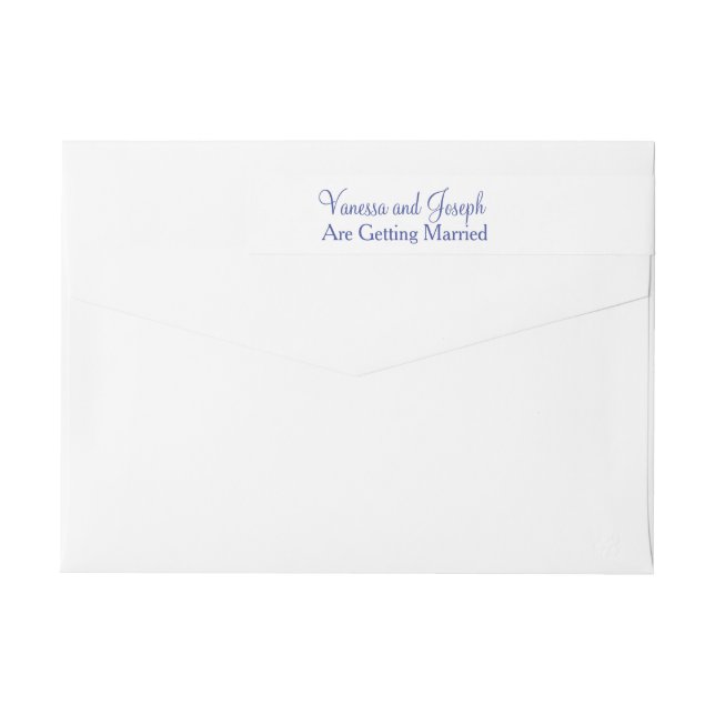 Bande Pour Adresse De Retour Mariage Periwinkle blanc (Dos)
