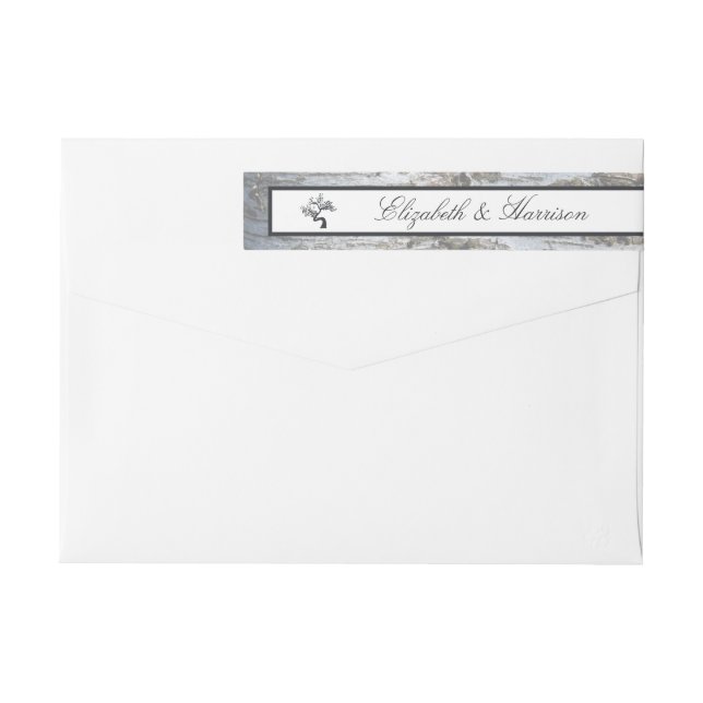 Bande Pour Adresse De Retour Mariage Rustic Silver Birch Tree (Dos)