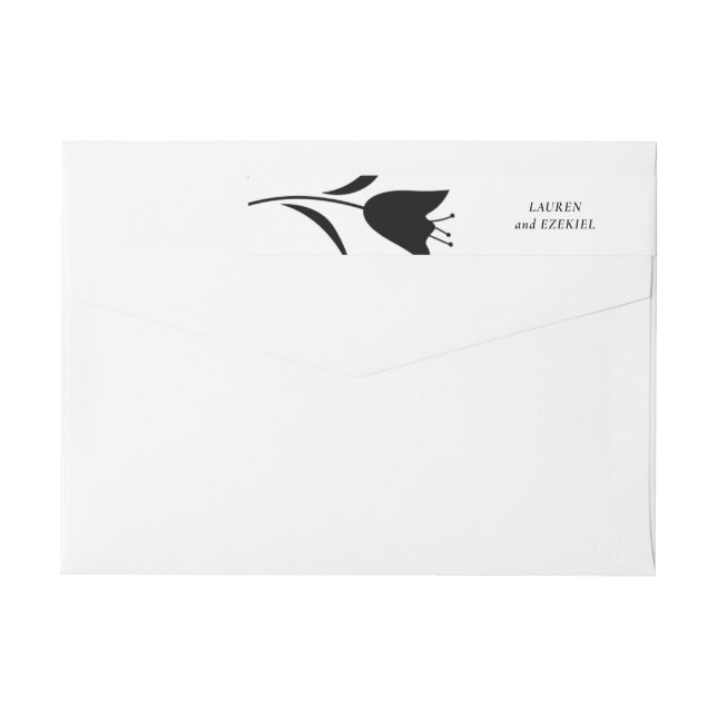 BANDE POUR ADRESSE DE RETOUR MARIAGE TULIP NOIR MOD (Dos)