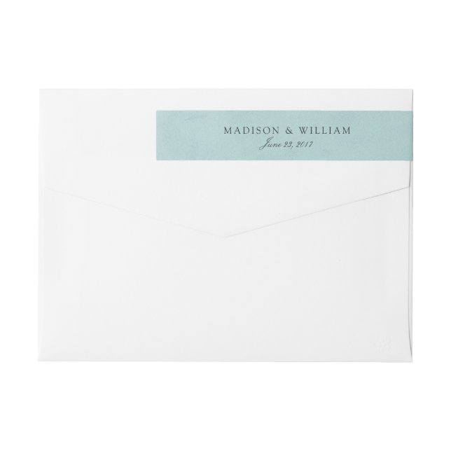 Bande Pour Adresse De Retour Mariage Turquoise Debonair (Dos)