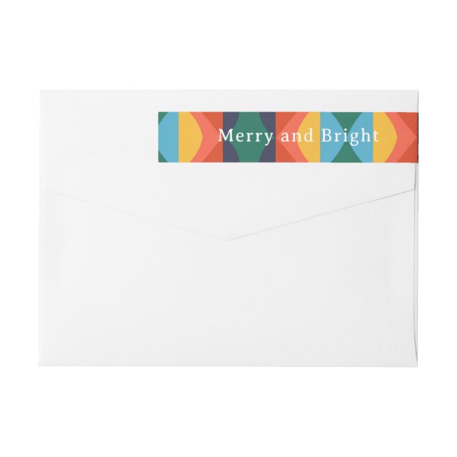 Bande Pour Adresse De Retour Merry and Bright Rainbow Christmas  (Dos)
