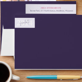 Bande Pour Adresse De Retour Modern Design Script Graduation Adresse de retour