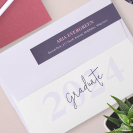 Bande Pour Adresse De Retour Modern Design Script Graduation Adresse de retour