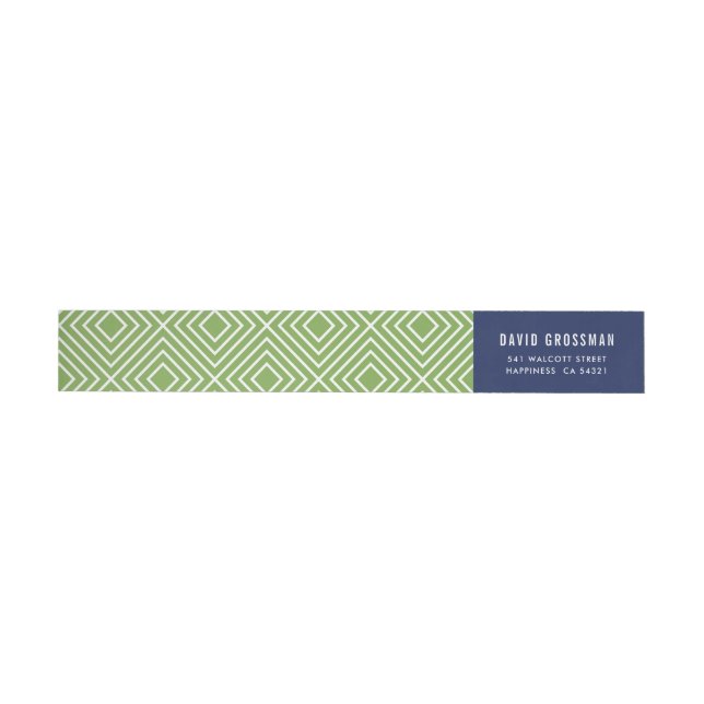 Bande Pour Adresse De Retour MODERNE GEOMETRIC diamant motif tendance marine ve (Individuel)