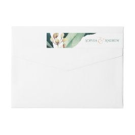 Bande Pour Adresse De Retour monogram de botanical greenery rustic wedding