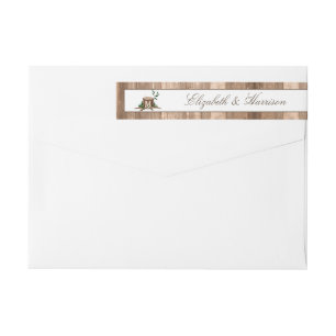Bande Pour Adresse De Retour Monogramme rustique du pays Arbre et Mariage de bo