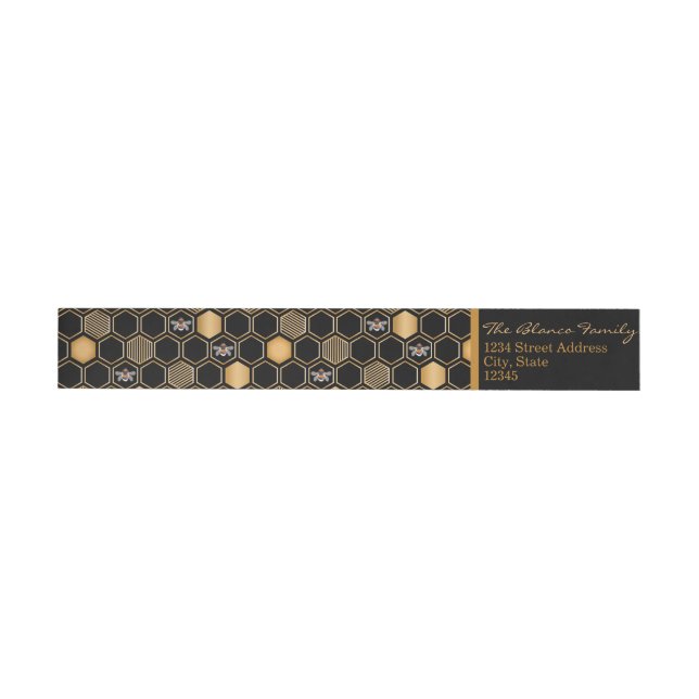 Bande Pour Adresse De Retour Motif de nid d'abeille (Individuel)