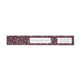 Bande Pour Adresse De Retour Motif de Noël rustique noir et rouge