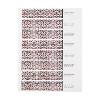 Bande Pour Adresse De Retour Motif Maroon Damask Graduation