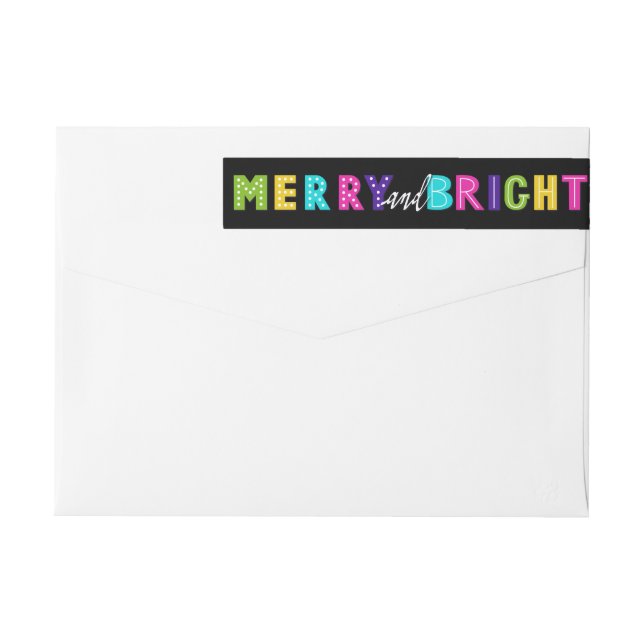 Bande Pour Adresse De Retour Neon Merry et Bright (Dos)