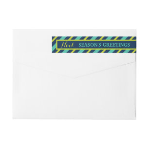 Bande Pour Adresse De Retour {Noel} Bonnes Fêtes marine, Turquoise et de chaux