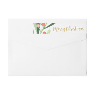 Bande Pour Adresse De Retour Noël de guirlande de houx Joyeux
