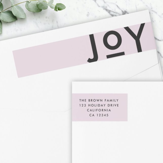 Bande Pour Adresse De Retour Noël Joie | Soft Lilac Purple Adresse minimale (Créateur téléchargé)