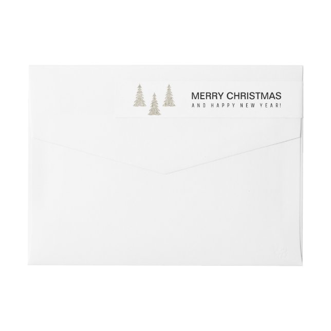 Bande Pour Adresse De Retour Noël Parties scintillant argent (Dos)
