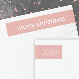 Bande Pour Adresse De Retour Noël rose pâle | Adresse de retour minimale