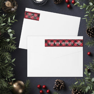 Bande Pour Adresse De Retour Notre nouvelle adresse Red Buffalo Plaid Holiday