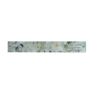 Bande Pour Adresse De Retour Paperwhite Narcissus Fleurs blanches délicates
