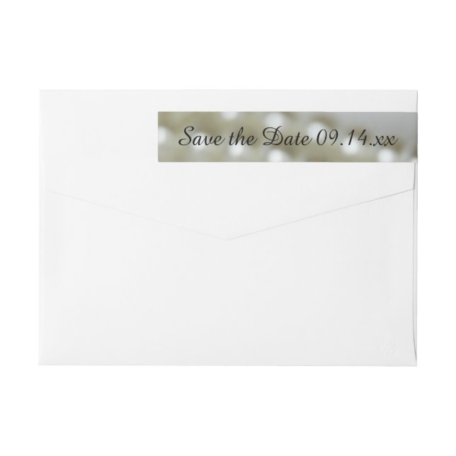 Bande Pour Adresse De Retour Perles de Mariage blanc Sauvez la date (Dos)