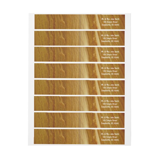 Bande Pour Adresse De Retour Pine Wood II Faux Texture en bois (Feuille)