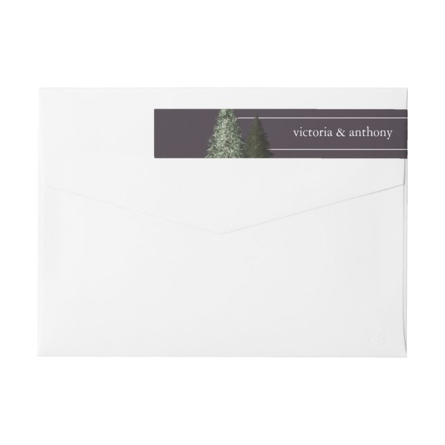 Bande Pour Adresse De Retour Redwoods & Bark, Mariage rustique (Dos)