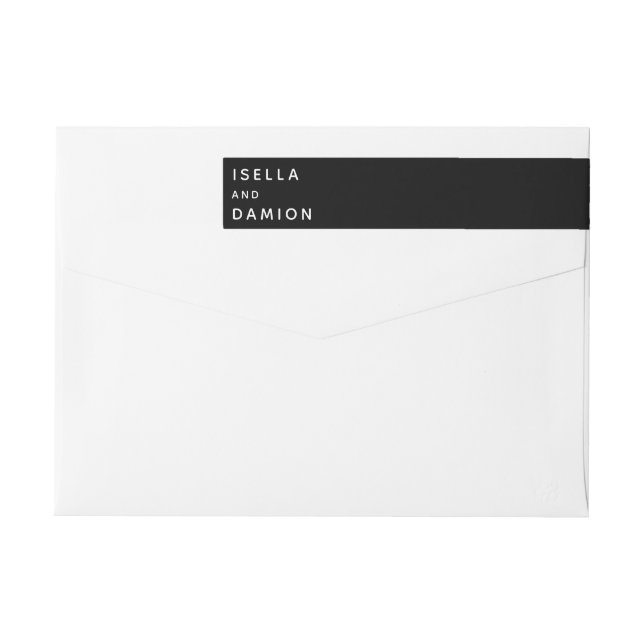 BANDE POUR ADRESSE DE RETOUR RIBBON NOIR & BAS (Dos)