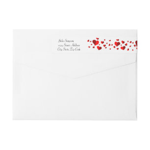 Bande Pour Adresse De Retour Romantique,Coeurs rouges,Amour,Personnalisé