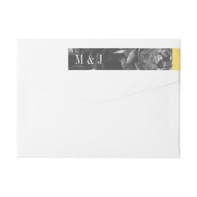 Bande Pour Adresse De Retour Rose d'antiquités Black Gold Mariage (Dos)